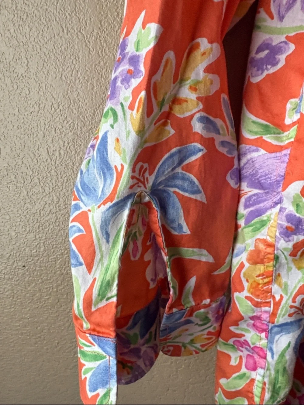 Ralph Lauren Orange Floral Button-Down Shirt - Picture 4 of 5